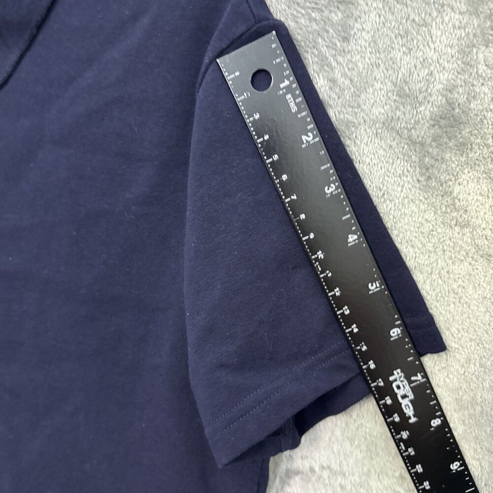 Talbots top womens medium Navy polo short sleeve cotton blend - Picture 5 of 7